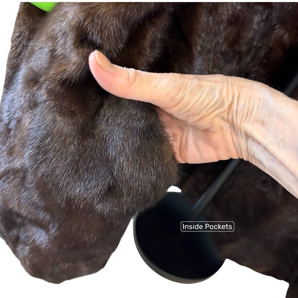 Vintage Mink Lined Genuine Leather Bomber Jacket - Picture 5 of 9